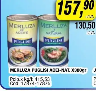 Maxiconsumo Merluza Puglisi Acei-NAT x 380gr oferta
