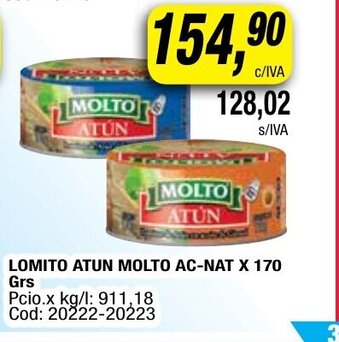 Maxiconsumo Molto Lomito Atun AC-NAT x 170grs oferta