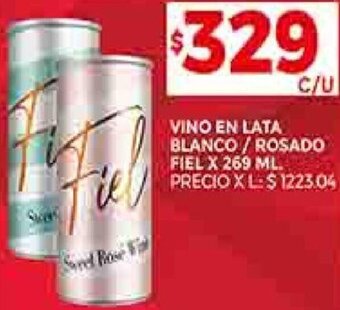 Supermercados DIA Vino en Lata Blanco/Rosado Fiel 269ml oferta