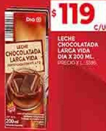 Supermercados DIA Leche Chocolatada Larga Vida Dia 200ml oferta