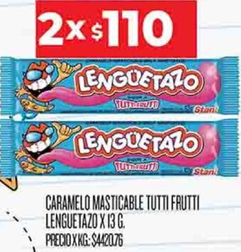 Supermercados DIA Caramelo Masticable Tutti Frutti Lenguetazo 2x13g oferta