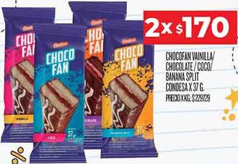 Supermercados DIA Chocofan Vainilla/ Chocolate/Coco/Banana Split Condesa 2x37g oferta