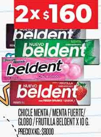 Supermercados DIA Chile Menta/Menta Fuerte/ Globo/ Frutilla Beldent 2x10g oferta