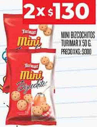 Supermercados DIA Mini Bizcochitos Turimar 2x50g oferta