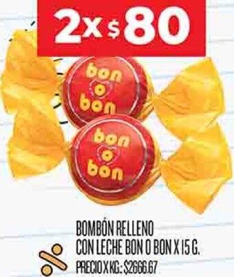 Supermercados DIA Bombón Relleno con Leche Bon o Bon 2x15g oferta