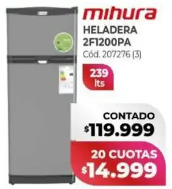 Naldo Lombardi Mihura Heladera 2F1200PA 239L oferta