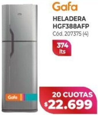 Naldo Lombardi Gafa Heladera HGF388AFP 374L oferta