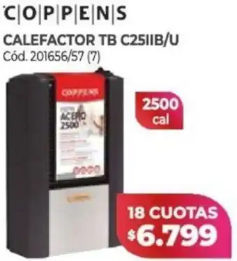 Naldo Lombardi Coppens Calefactor TB C25IIB/U 2500cal oferta