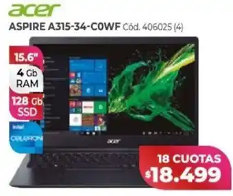 Naldo Lombardi Acer Aspire A315-34-C0WF 15,6" oferta