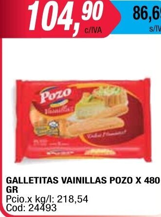 Maxiconsumo Pozo Galletitas Vainillas Pozo x 480gr oferta