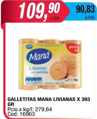 Maxiconsumo Galletitas Mana Livianas x 393gr oferta