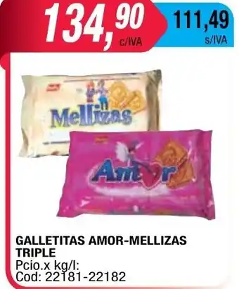 Maxiconsumo Galletitias Amor-Mellizas Triple oferta