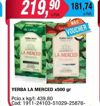 Maxiconsumo La Merced Yerba x500gr oferta