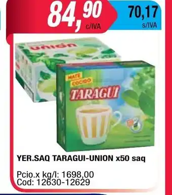Maxiconsumo Taragui-Union Yer.Saq x50saq oferta
