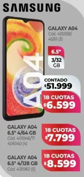 Naldo Lombardi Samsung Galaxy A04 6,5" oferta