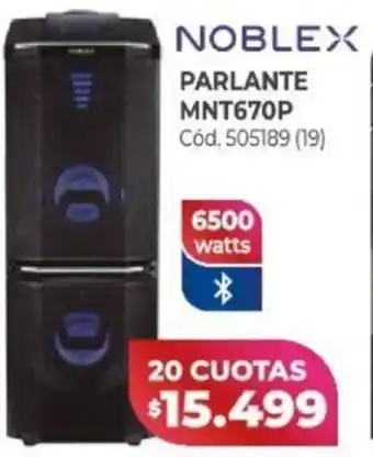 Naldo Lombardi Noblex Parlante MNT670P 6500W oferta