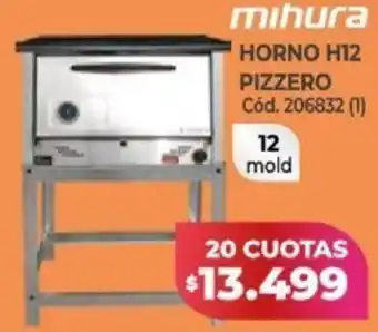 Naldo Lombardi Mihura Horno H12 Pizzero 12 mold oferta