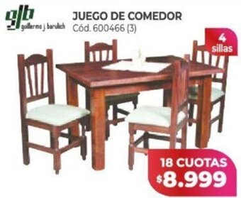Naldo Lombardi Juego de Comedor 4 Sillas oferta