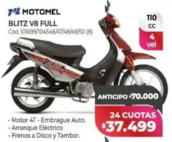 Naldo Lombardi Motomel Blitz V8 Full 110cc oferta