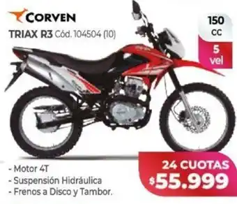 Naldo Lombardi Corven Triax R3 150cc oferta