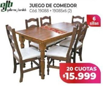 Naldo Lombardi Juego de Comedor 6 Sillas oferta