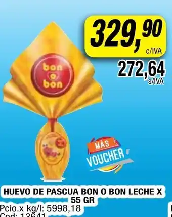 Maxiconsumo Bon O Bon Huevo De Pascua Leche x 55gr oferta