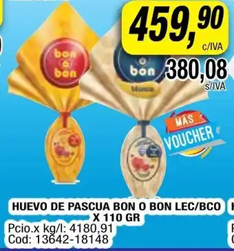 Maxiconsumo Bon O Bon Huevo de Pascua LEC/BCO x 110gr oferta