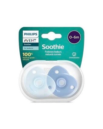 Avent - chupete soothie liso 0-6m nene x2unidades