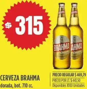 Supermercados Vea Cerveza Brahma 710cc oferta