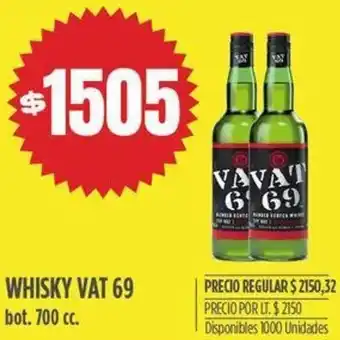 Supermercados Vea Whisky Vat 69 700cc oferta