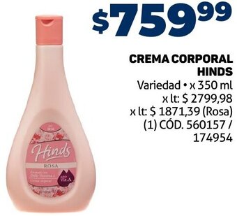 Makro Crema Corporal Hinds 350ml oferta