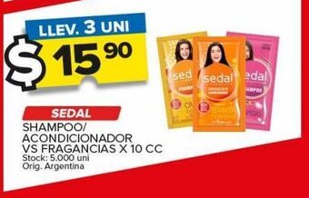 Carrefour Maxi Shampoo/ acondicionador sedal vs fragancias x 10cc oferta