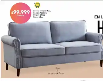 Coppel Sillón 3 cuerpos ikal 8122 3p gris oferta