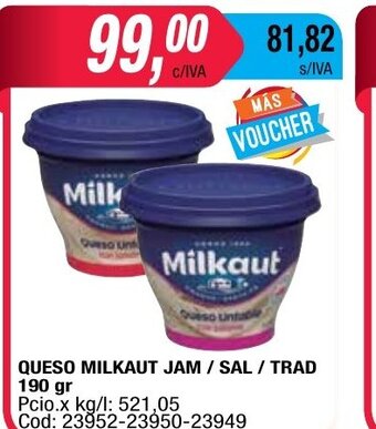 Maxiconsumo Milkaut Queso Jam / Sal / Trad 190gr oferta