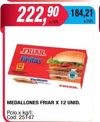 Friar Medallones x 12 Unid.