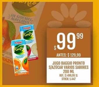 Supermercados Todo Jugo baggio pronto oferta