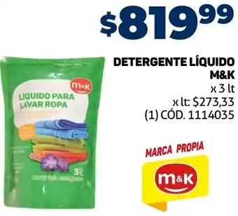 Makro Detergente Líquido M&K 3L oferta