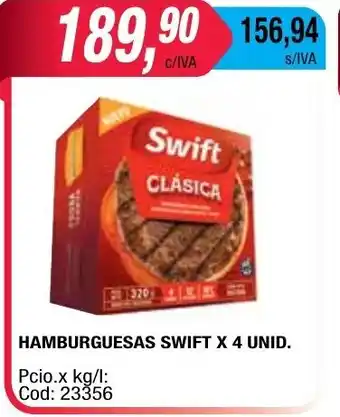 Maxiconsumo Swift Hamburguesas x 4 Unid. oferta