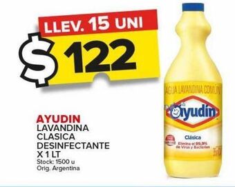 Carrefour Maxi Lavandina ayudin clásica desinfectante x 1l oferta