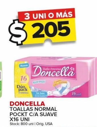 Carrefour Maxi Toallas doncella normal pocket c/alas suave x 16uni oferta