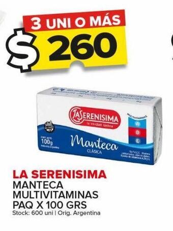 Carrefour Maxi Manteca la serenísima multivit x 100g oferta