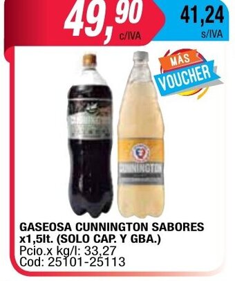 Maxiconsumo Cunnington Gaseosa Sabores x 1,5lt oferta