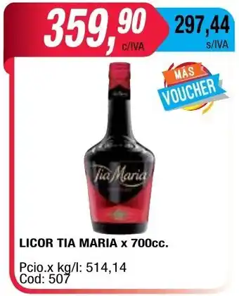 Maxiconsumo Tia Maria Licor x 700cc oferta