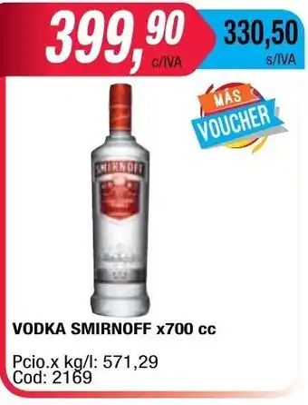 Maxiconsumo Smirnoff Vodka x 700cc oferta