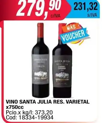 Maxiconsumo Santa Julia Res. Varietal Vino x750cc oferta