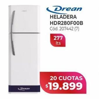 Naldo Lombardi Drean heladera hdr280f00b oferta