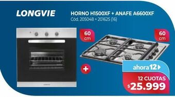 Naldo Lombardi Longvie horno h1500xf + anafe a6600xf oferta