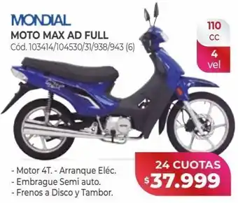 Naldo Lombardi Mondial moto max ad full oferta