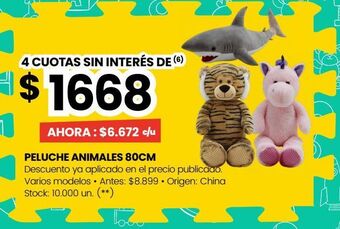 Changomas Peluche animales 80cm oferta