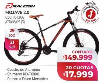 Naldo Lombardi Raleigh mojave 2.0 oferta